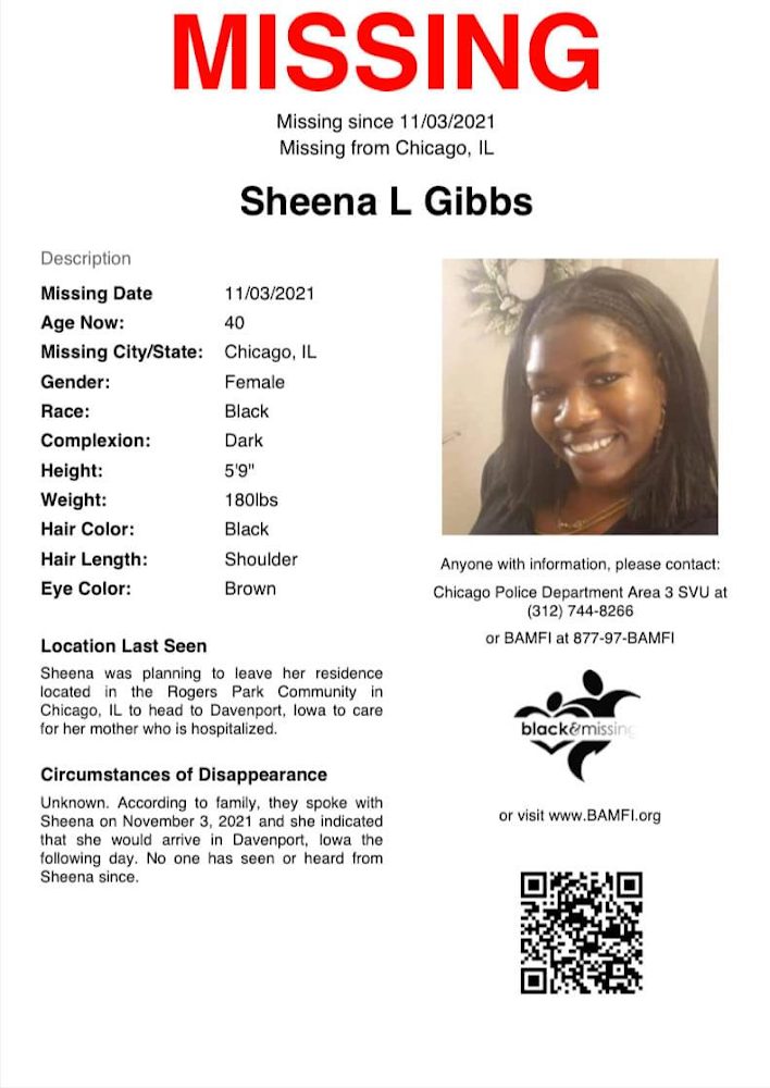 Sheena Gibbs Still Missing, Disappeared from Chicago, IL
